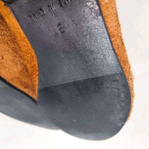 Nuetral Zone Boho Flat Foldover Camel Tan Leather Suede Knee High Boots Size 8 - Picture 9 of 11